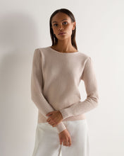 Load image into Gallery viewer, N.Peal Women's Tuck Stitch Cashmere Jumper Dusk Pink