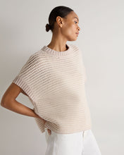 Load image into Gallery viewer, N.Peal Women's Mesh Stitch Cashmere Silk Poncho Dusk Pink