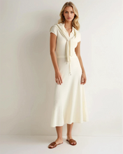 Load image into Gallery viewer, N.Peal Women's Moss Stitch Cotton Cashmere Dress New Ivory White