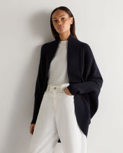 Load image into Gallery viewer, N.Peal Women's Cocooning Cashmere Cardigan Navy Blue