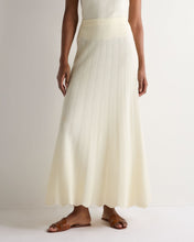 Load image into Gallery viewer, N.Peal Women's Chevron Stitch Cashmere Maxi Skirt New Ivory White