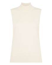 Load image into Gallery viewer, N.Peal Women's Aurora Mock Neck Cashmere Tank Top New Ivory White