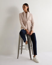 Load image into Gallery viewer, N.Peal Women's Rib Placket Cashmere Cardigan Dusk Pink
