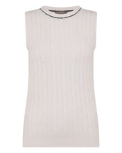 Load image into Gallery viewer, N.Peal Women's Ophelia Cable Cashmere Tank Top New Ivory White