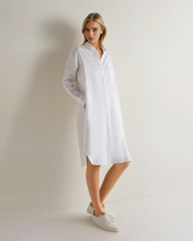 Load image into Gallery viewer, N.Peal Women's Catania Linen Shirt Dress White