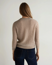 Load image into Gallery viewer, N.Peal Women's Moving Rib Cashmere Jumper Oatmeal Brown
