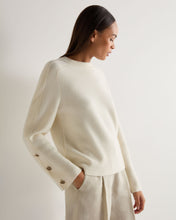 Load image into Gallery viewer, N.Peal Women's Raglan Sleeve Cashmere Jumper New Ivory White