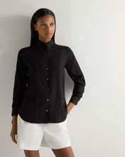 Load image into Gallery viewer, N.Peal Women's Rochelle Silk Shirt Black