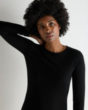 Load image into Gallery viewer, N.Peal Women's Eden Superfine Cashmere Round Neck Top Black