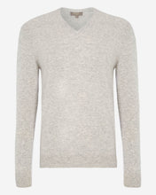 Load image into Gallery viewer, N.Peal Men's The Burlington V Neck Cashmere Jumper Fumo Grey