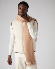 Load image into Gallery viewer, Large Woven Cashmere Scarf Camel Brown