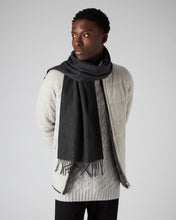 Load image into Gallery viewer, Woven Cashmere Scarf Dark Charcoal Grey