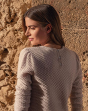 Load image into Gallery viewer, N.Peal Women's Tuck Stitch Cashmere Jumper Dusk Pink
