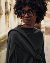 Load image into Gallery viewer, N.Peal Women&#39;s Funnel Neck Cashmere Jumper Grigio Blue
