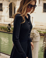 Load image into Gallery viewer, N.Peal Women&#39;s Geometric Jacquard Dress Navy
