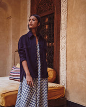 Load image into Gallery viewer, N.Peal Women's Printed Silk Cashmere Dress French Blue
