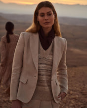 Load image into Gallery viewer, N.Peal Women&#39;s Chloe Linen Jacket Oat Brown
