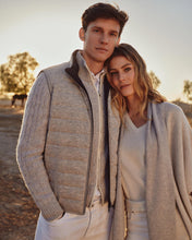 Load image into Gallery viewer, N.Peal Women&#39;s Rib Cashmere Cardigan Pebble Grey
