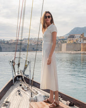 Load image into Gallery viewer, N.Peal Women's Moss Stitch Cotton Cashmere Dress New Ivory White
