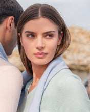 Load image into Gallery viewer, N.Peal Women's Phoebe V Neck Cashmere Jumper Dusty Teal Green

