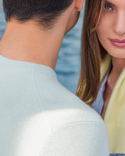 Load image into Gallery viewer, N.Peal Men's Oxford Round Neck Cashmere Jumper Dusty Teal Green
