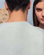 Load image into Gallery viewer, N.Peal Men's Oxford Round Neck Cashmere Jumper Dusty Teal Green
