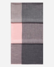 Load image into Gallery viewer, N.Peal Women&#39;s Check Cashmere Pashmina Grey + Pink
