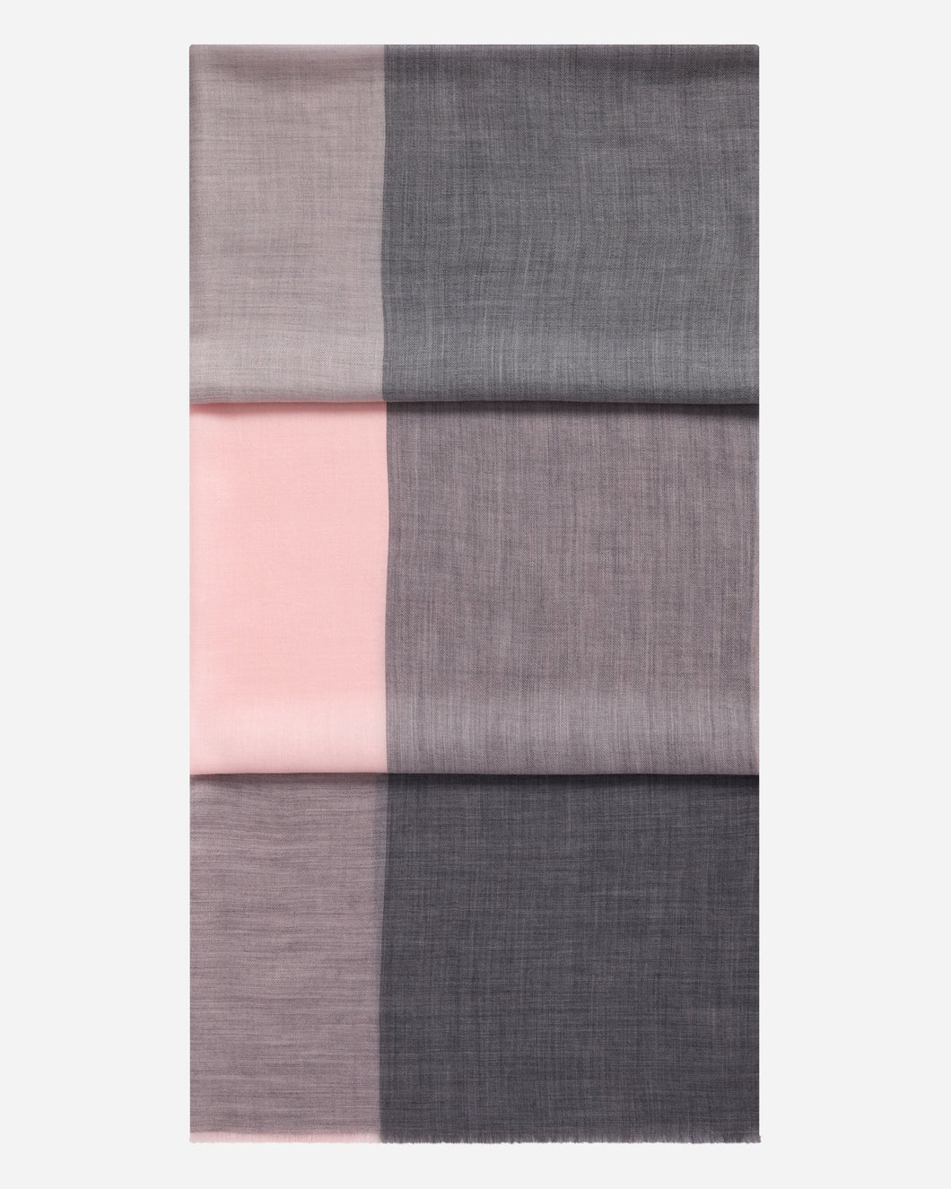 N.Peal Women's Check Cashmere Pashmina Grey + Pink