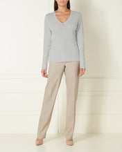 Load image into Gallery viewer, Gauzy V Neck Sweater Fumo Grey
