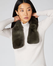 Load image into Gallery viewer, N.Peal Women&#39;s Fur Neck Warmer Dark Olive Green
