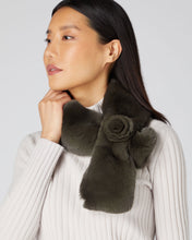 Load image into Gallery viewer, N.Peal Women&#39;s Fur Neck Warmer Dark Olive Green
