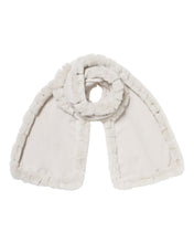 Load image into Gallery viewer, N.Peal Women's Cashmere Scarf With Fur Trim Snow Grey
