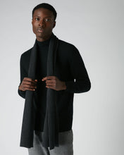 Load image into Gallery viewer, N.Peal Unisex Short Ribbed Cashmere Scarf Dark Charcoal Grey
