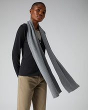 Load image into Gallery viewer, Unisex Short Ribbed Cashmere Scarf Flannel Grey
