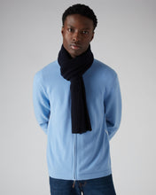Load image into Gallery viewer, N.Peal Unisex Short Ribbed Cashmere Scarf Navy Blue

