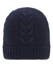 Load image into Gallery viewer, N.Peal Women&#39;s Cable Cashmere Hat Navy Blue
