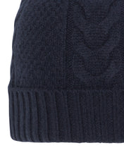 Load image into Gallery viewer, N.Peal Women&#39;s Cable Cashmere Hat Navy Blue

