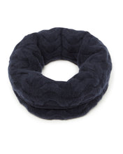 Load image into Gallery viewer, N.Peal Unisex Cable Cashmere Snood Navy Blue
