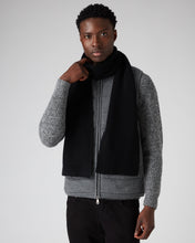 Load image into Gallery viewer, N.Peal Unisex Ribbed Cashmere Scarf Black
