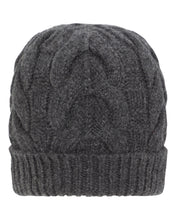 Load image into Gallery viewer, N.Peal Unisex Antler Cable Hat Dark Charcoal Grey
