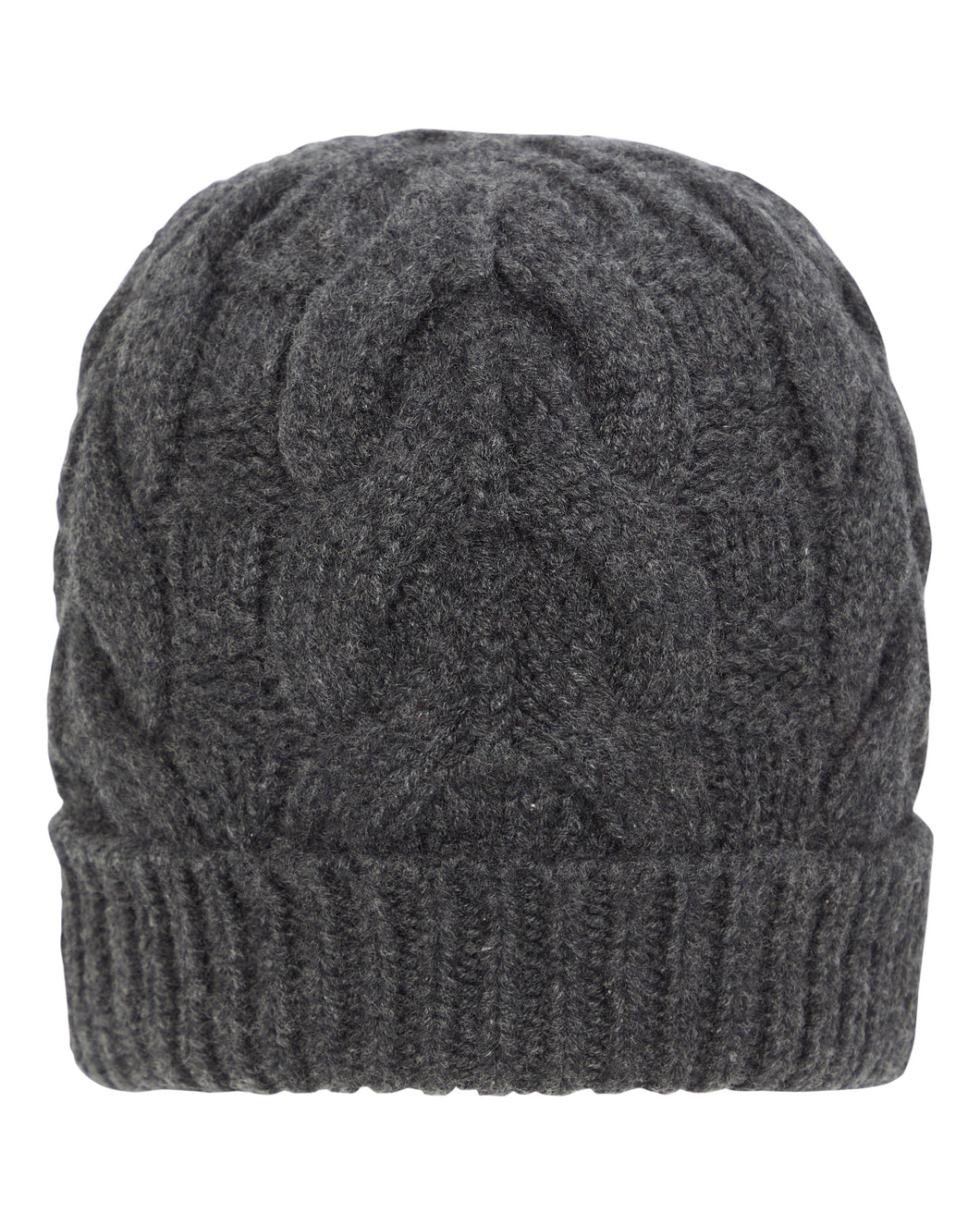 N.Peal Unisex Antler Cable Hat Dark Charcoal Grey