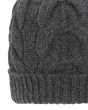 Load image into Gallery viewer, N.Peal Unisex Antler Cable Hat Dark Charcoal Grey
