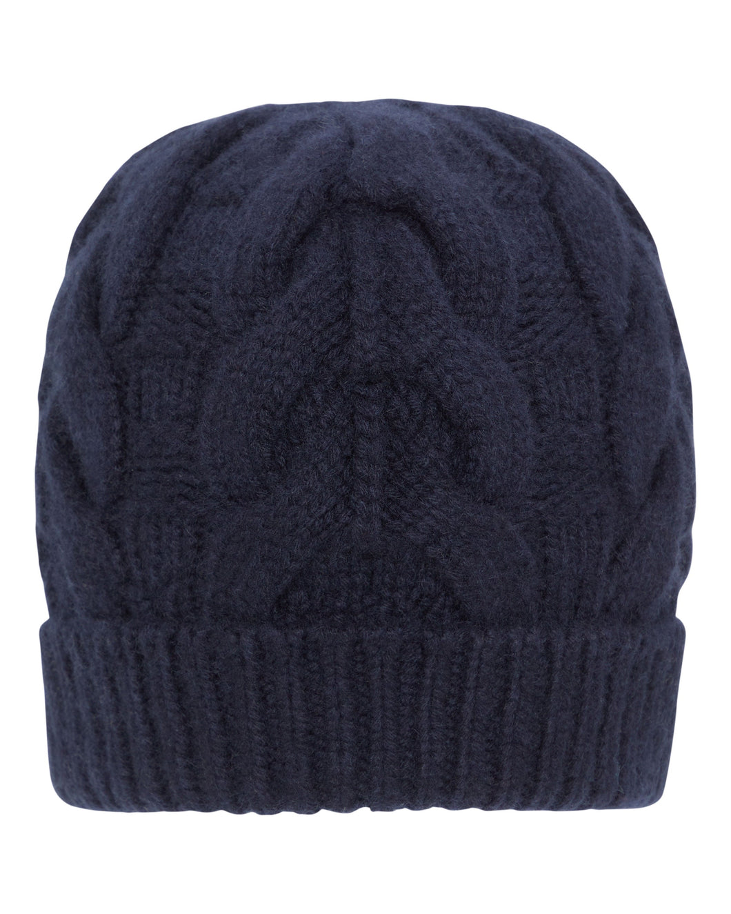 N.Peal Unisex Antler Cable Hat Navy Blue