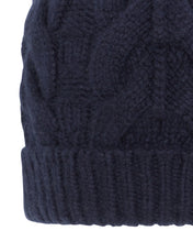 Load image into Gallery viewer, N.Peal Unisex Antler Cable Hat Navy Blue
