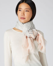 Load image into Gallery viewer, N.Peal Women&#39;s Contrast End Cashmere Pashmina Grey + Pink

