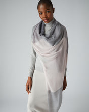 Load image into Gallery viewer, N.Peal Women&#39;s Check Cashmere Pashmina Grey + Pink

