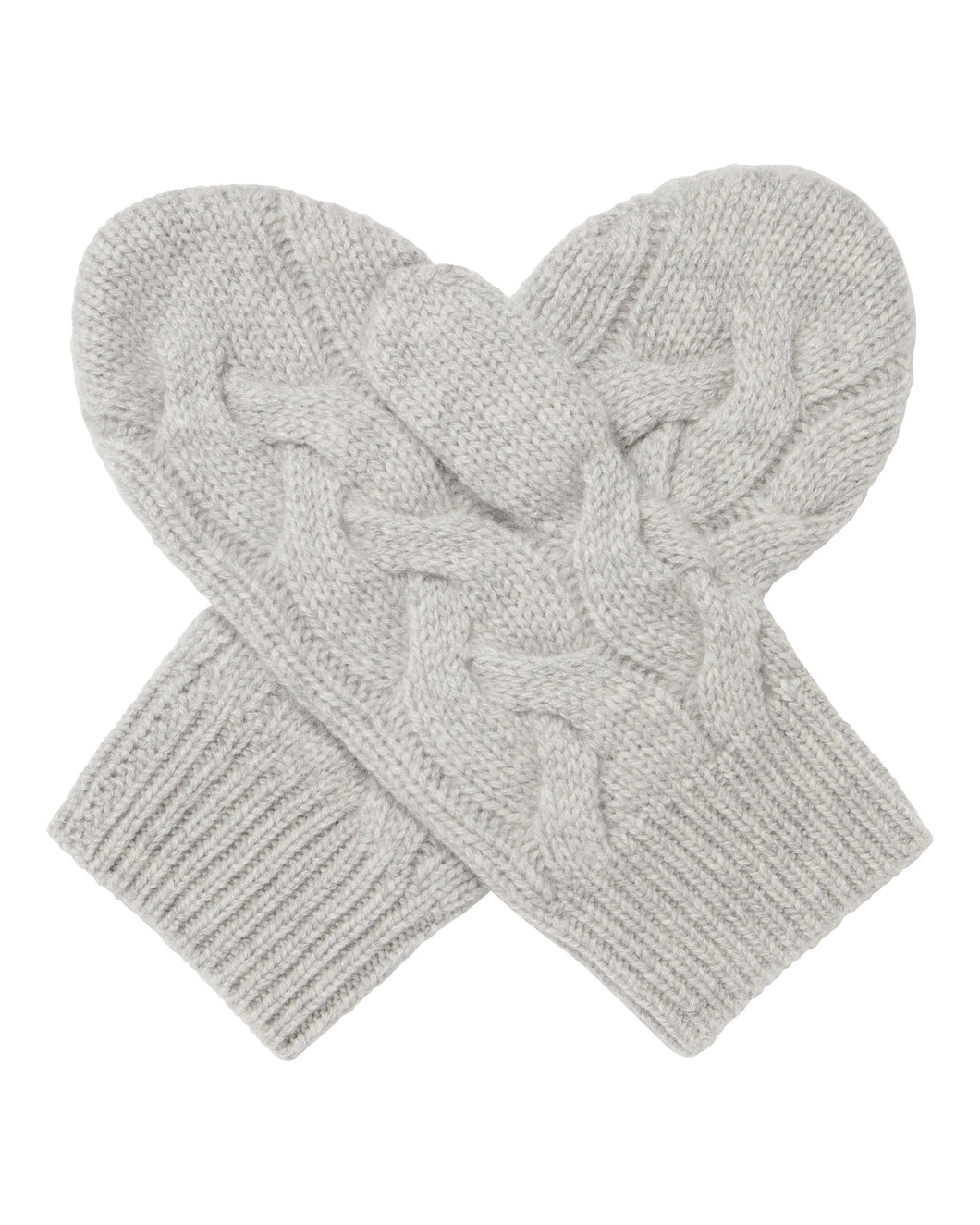 N.Peal Women's Cashmere Cable Mittens Fumo Grey