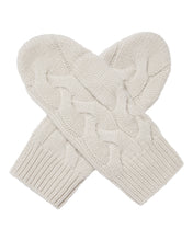 Load image into Gallery viewer, N.Peal Women&#39;s Cashmere Cable Mittens Snow Grey
