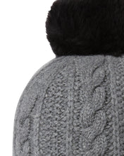 Load image into Gallery viewer, N.Peal Unisex Shearling Pom Cable Hat Elephant Grey
