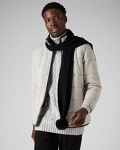 Load image into Gallery viewer, N.Peal Unisex Shearling Pom Ribbed Scarf Black
